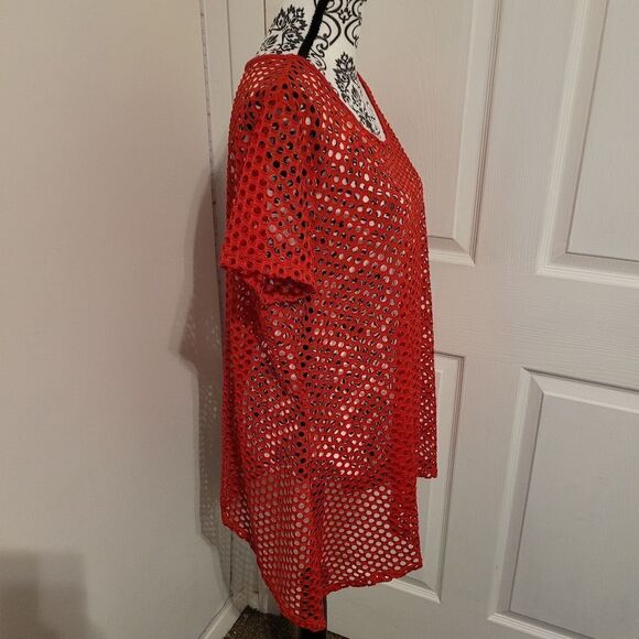 Multiples red swimsuit coverup - Picture 2 of 6